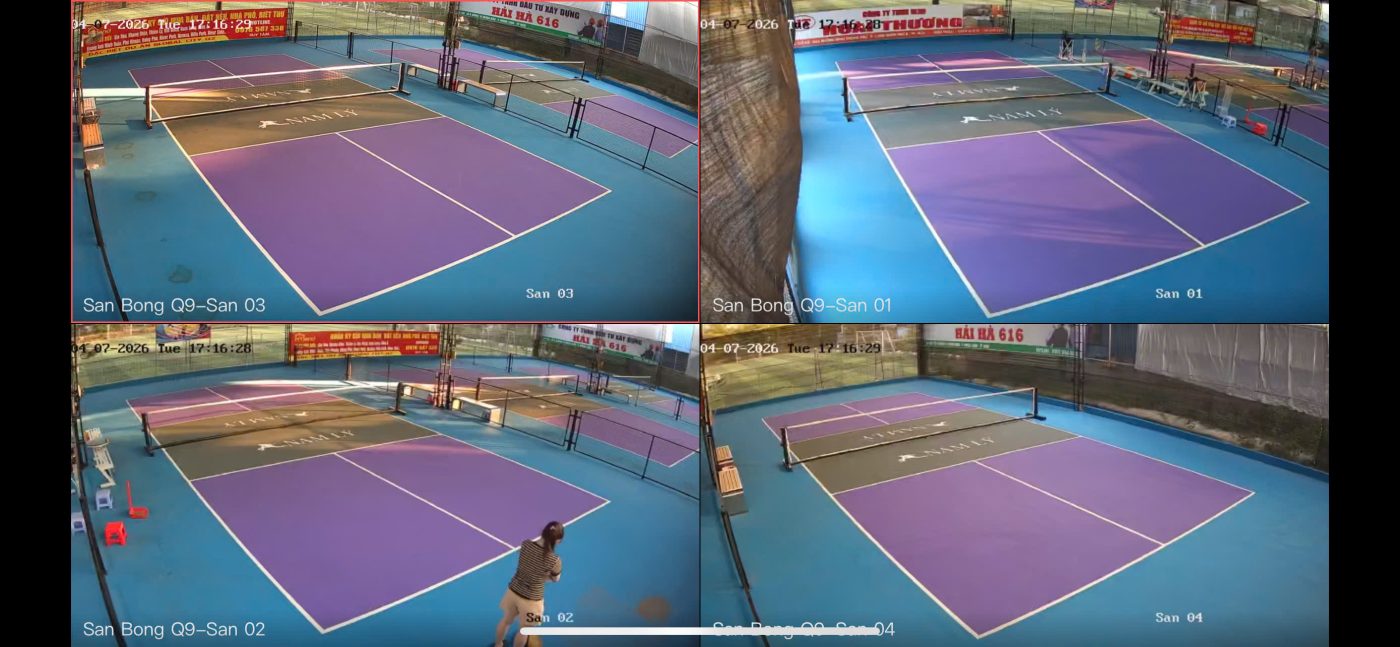 Lắp đặt camera sân Pickleball: Tối ưu vị trí, chuẩn thiết bị, ghi hình ban đêm